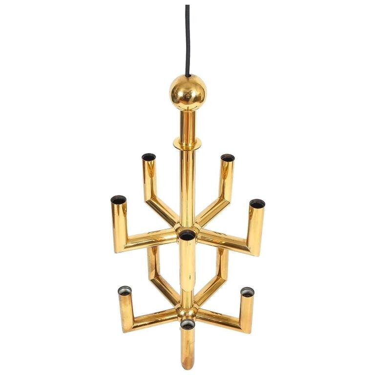 Florian Schulz Brass Candelabra Chandelier