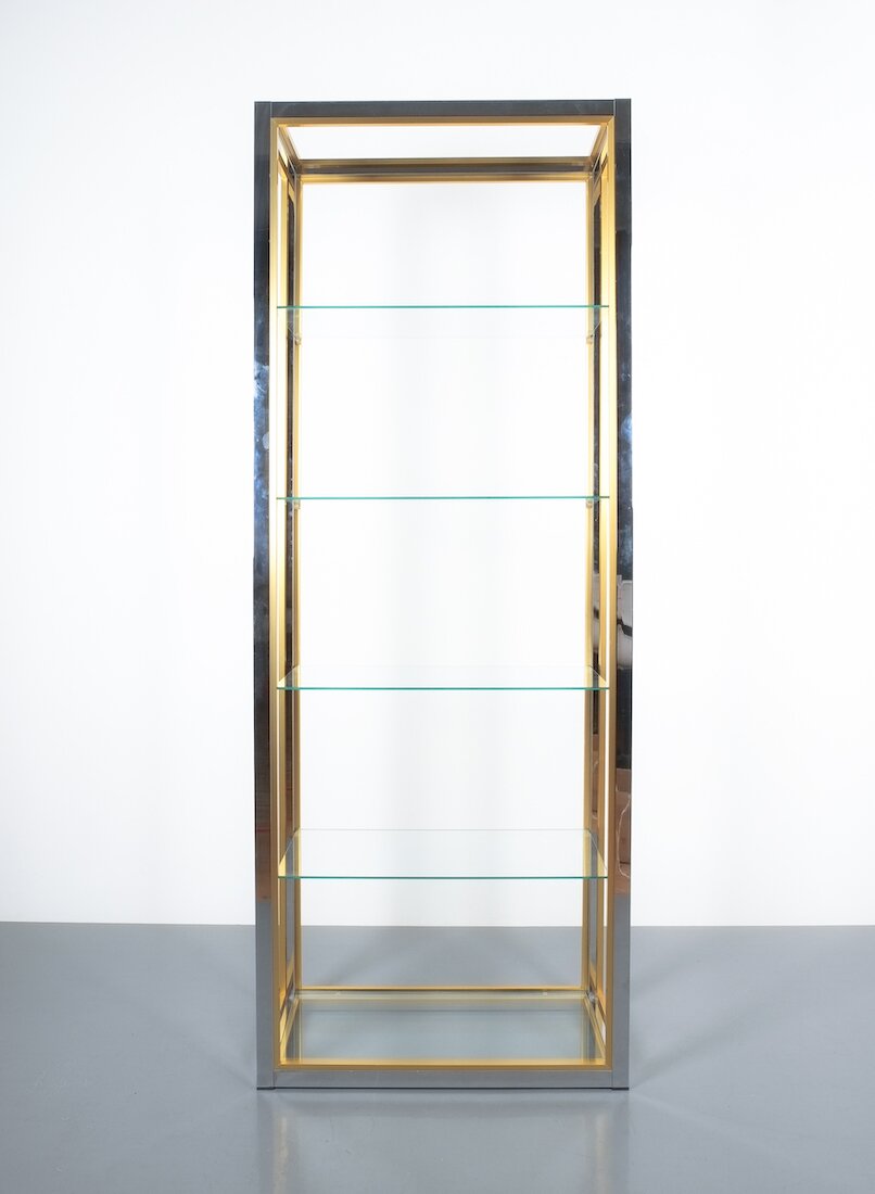 Renato Zevi Étagères Shelving Shelf Chrome and Brass Glass – DERIVE
