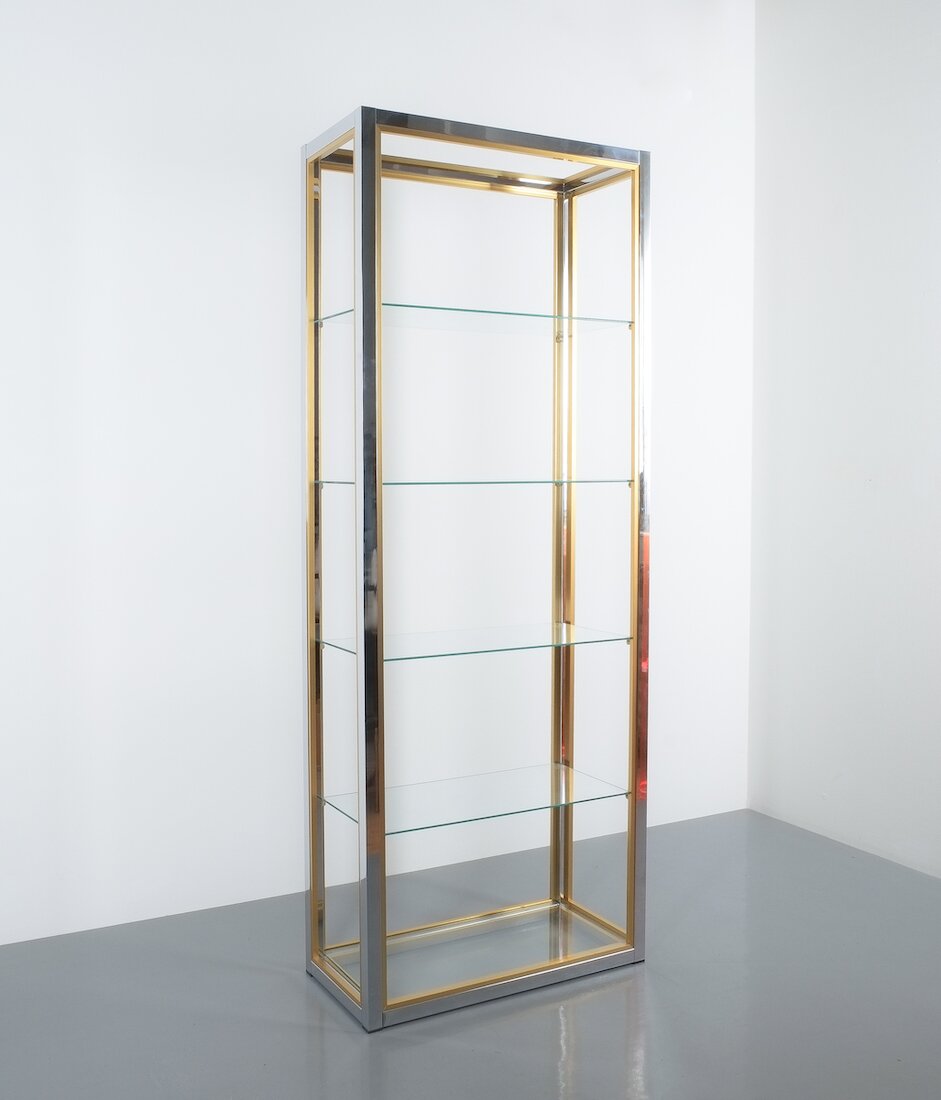 Renato Zevi Étagères Shelving Shelf Chrome and Brass Glass – DERIVE