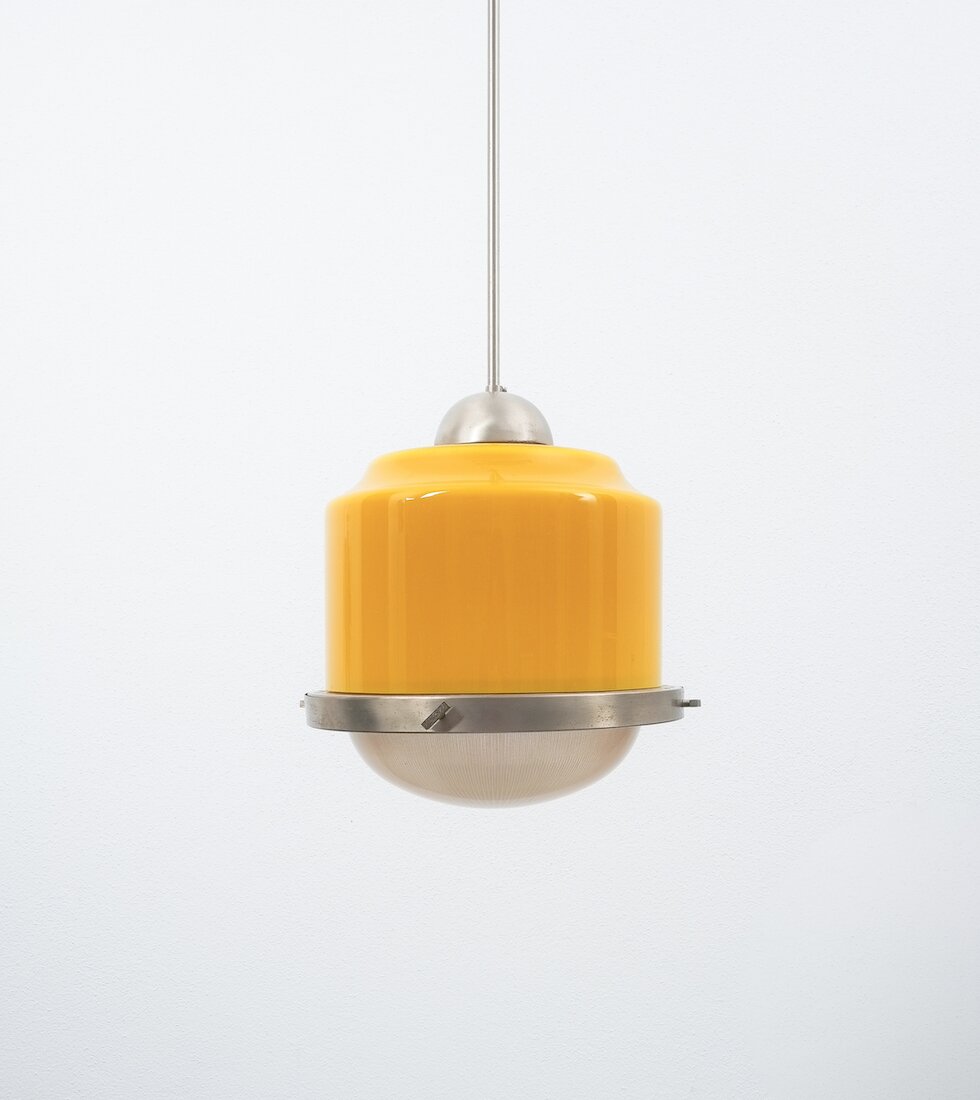 Stilnovo Yellow White Glass Pendant 02