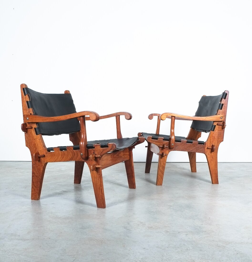 Angel I. Pazmino Safari Chairs, 1960 - Rosewood Hunting Armchairs