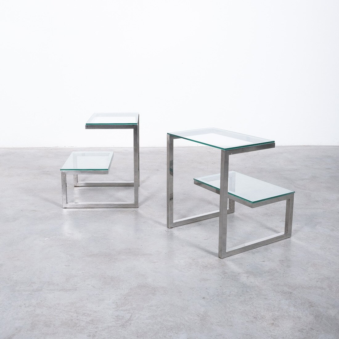 Belgo Chrome Side Tables Glass 05