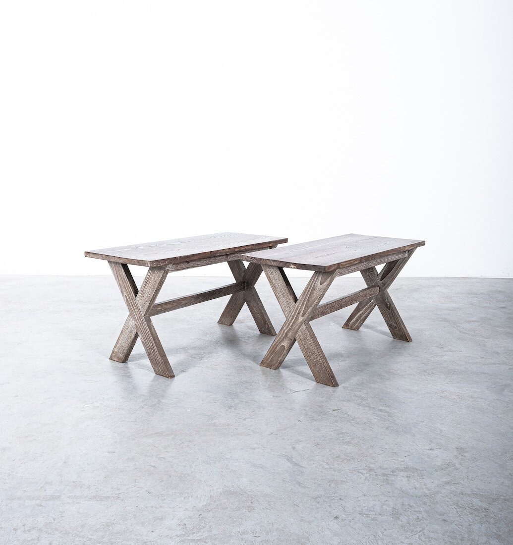 Ceruse Oak Pair Tables 07