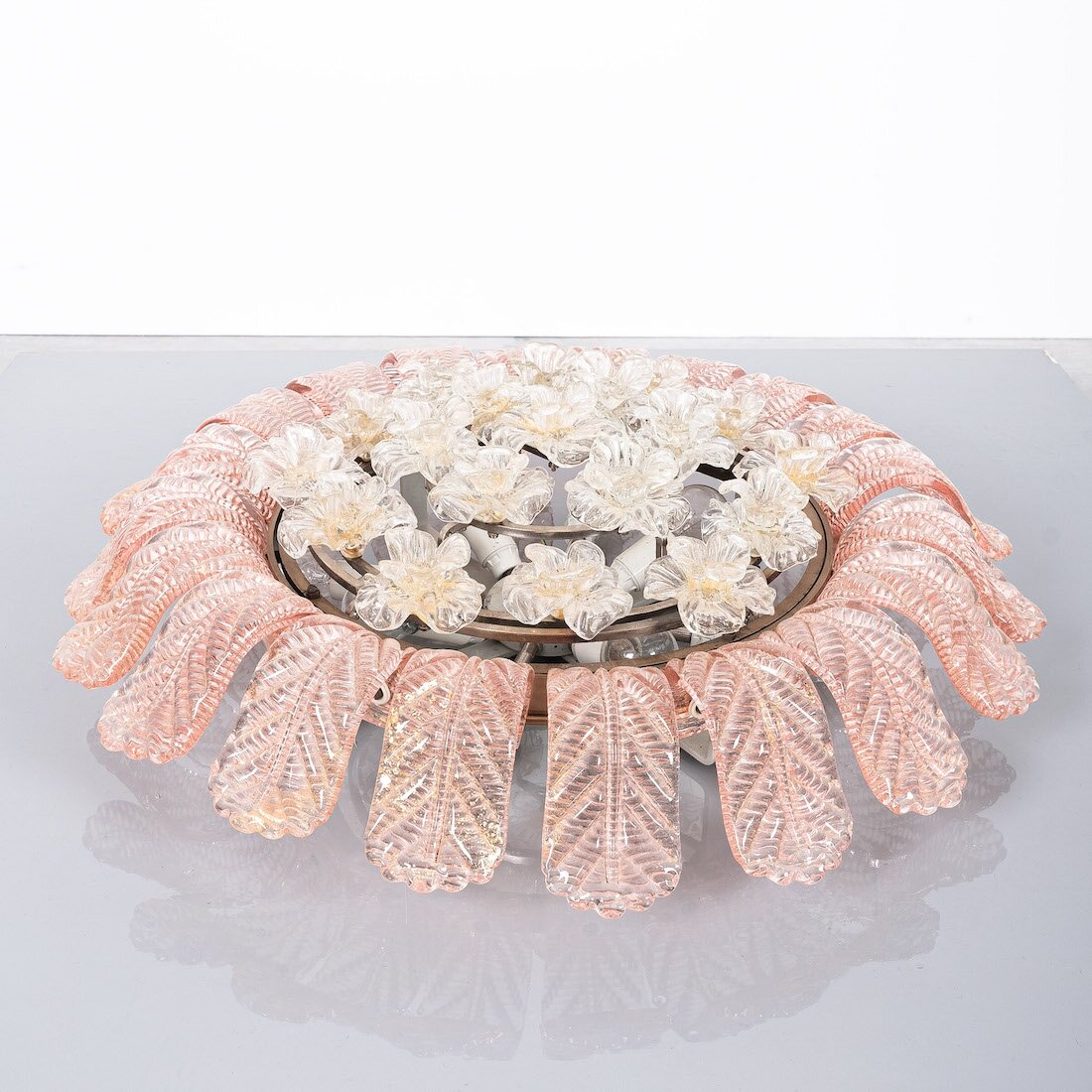 Barovier Toso Rose Pink Glass Flush Mount 08