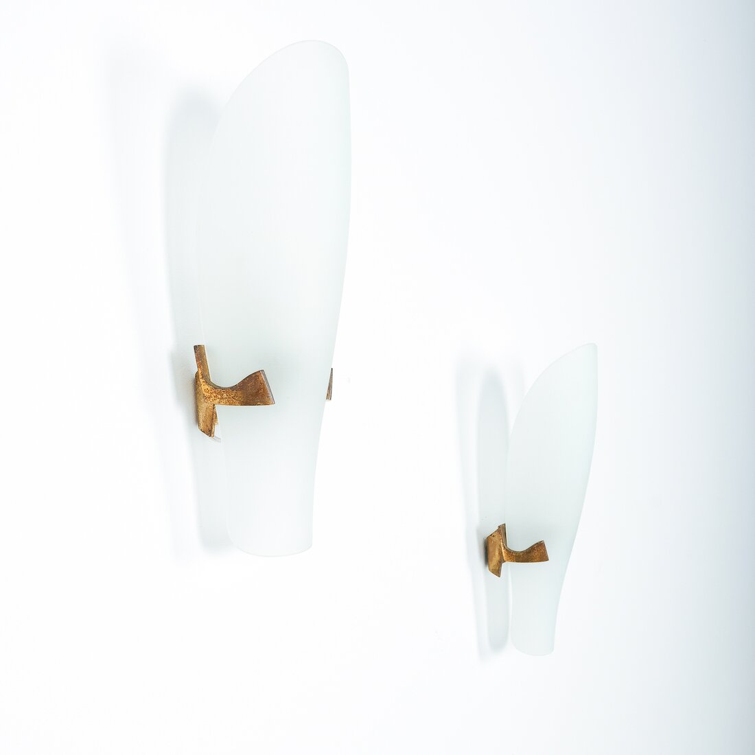 Max Ingrand Sconces Glass Brass 1636 07