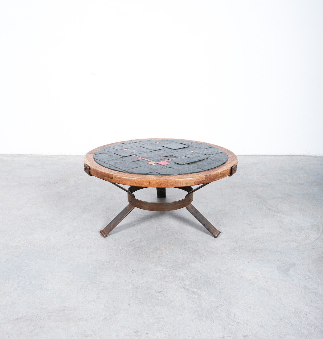 paul Kingma Slate Ceramic Table Oak 01