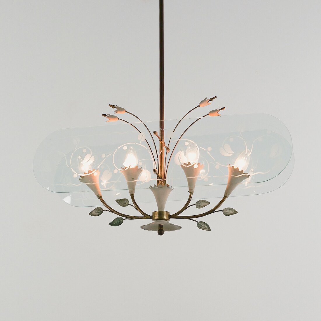 pietro Chiesa Flat Glass Chandelier 13