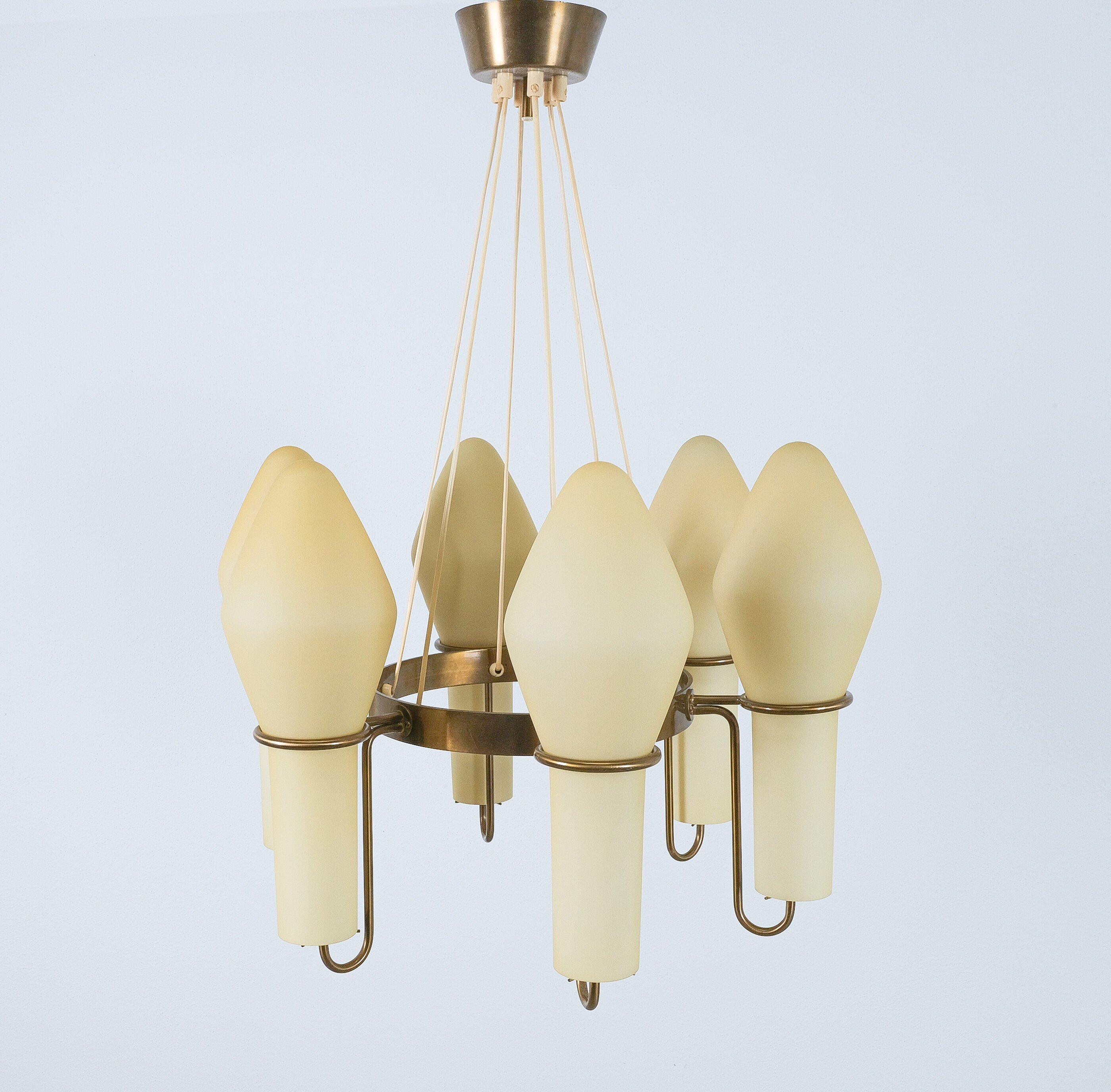 Hans-Agne Jakobsson Chandelier Markaryd Sweden, 1960 - Glass