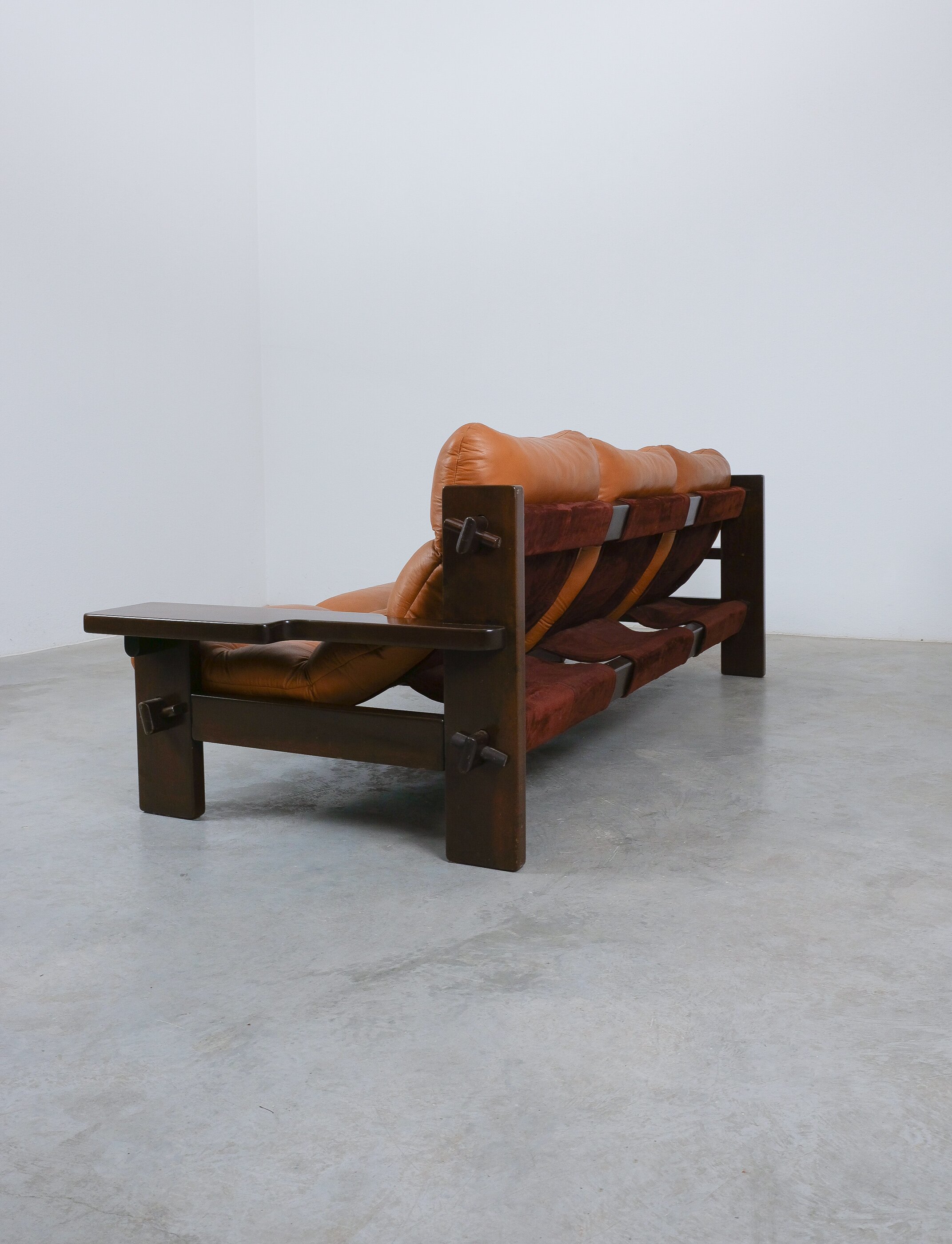 Jean Gillon Paddle Sofa, 1960 - Leather 3 Seater for Probel Brazil