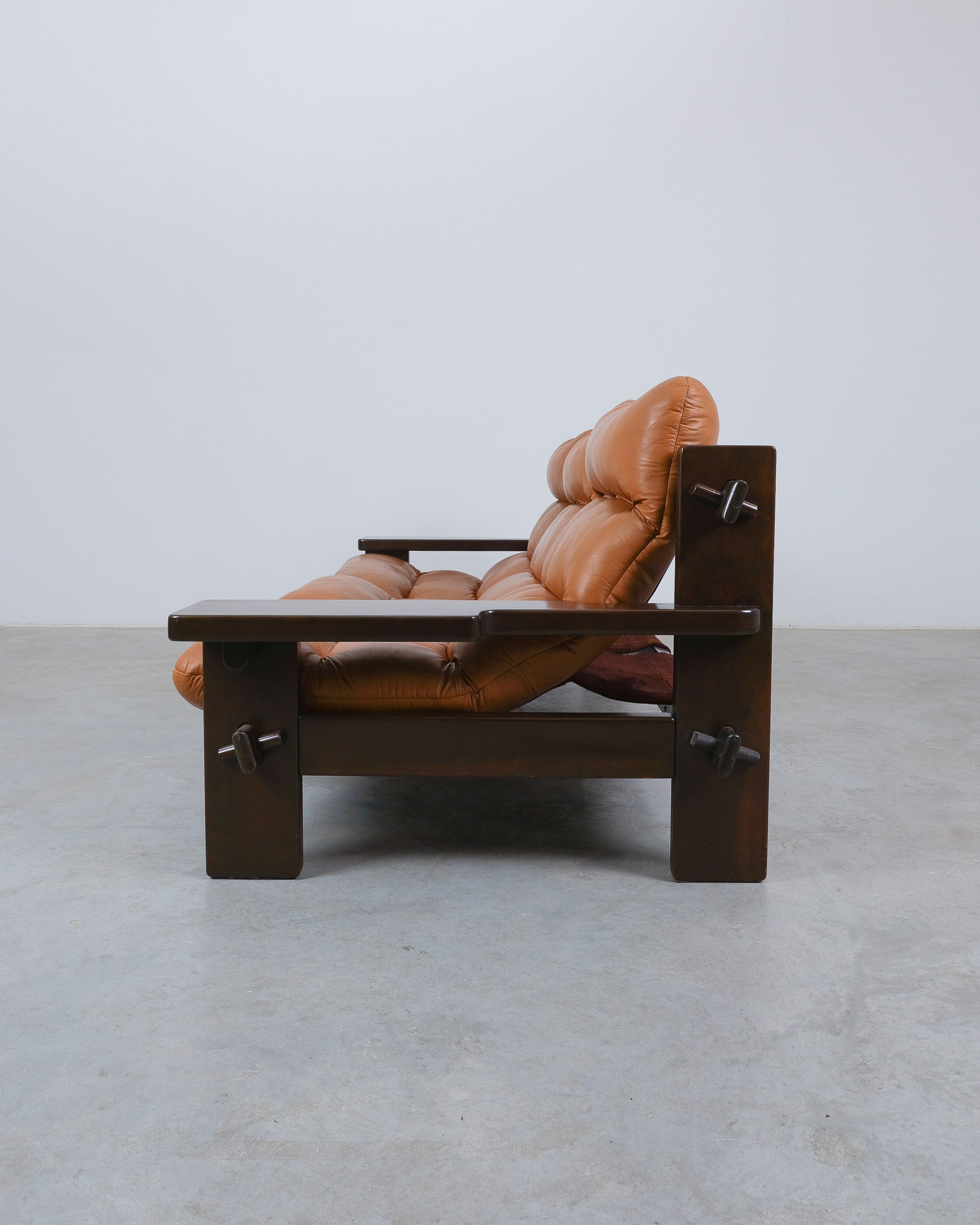 Jean Gillon Paddle Sofa, 1960 - Leather 3 Seater for Probel Brazil