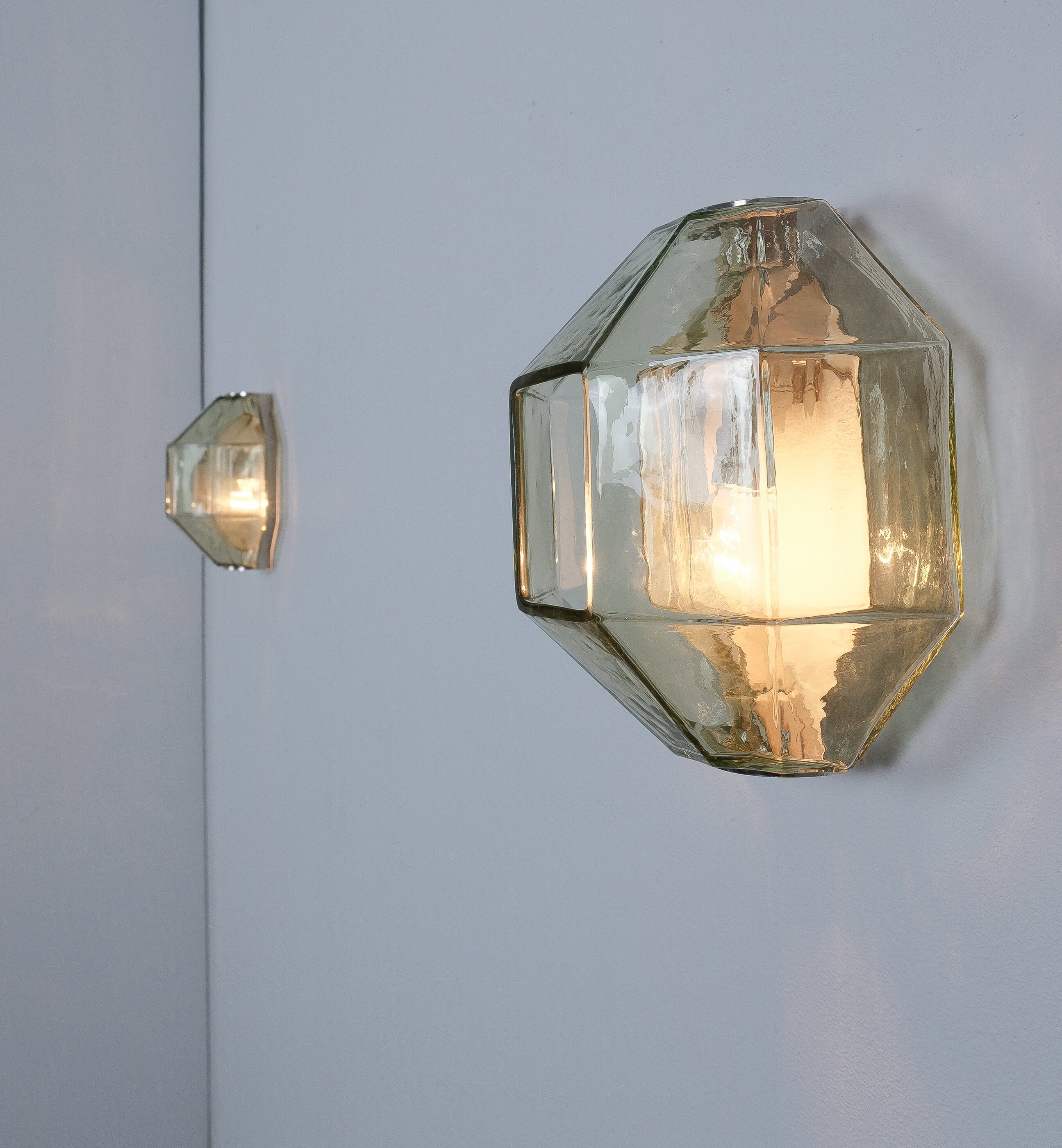 Set of Three Glass Wall Sconces by Vinicio Vianello, 1957