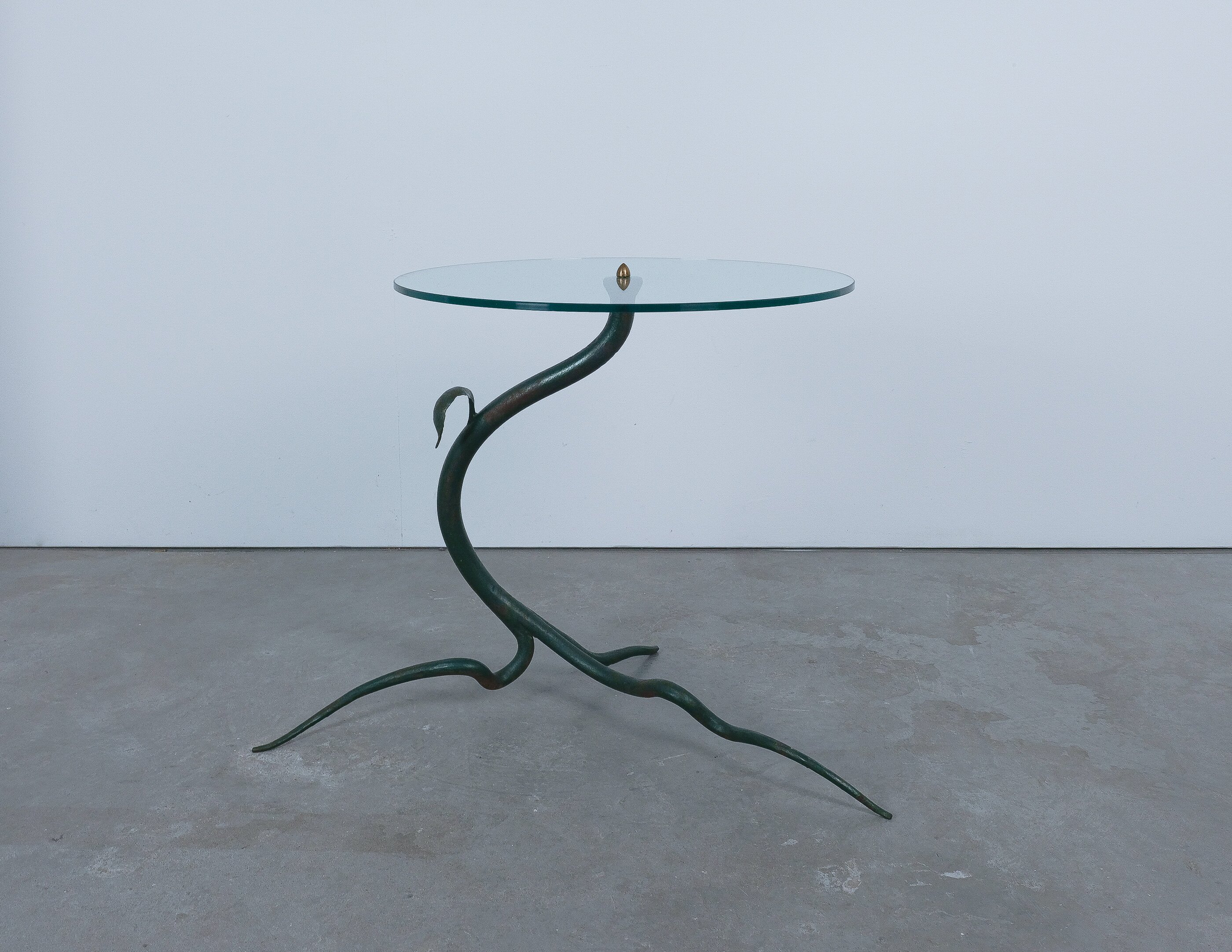 Wrought Iron Floral Table, Belgium 1960