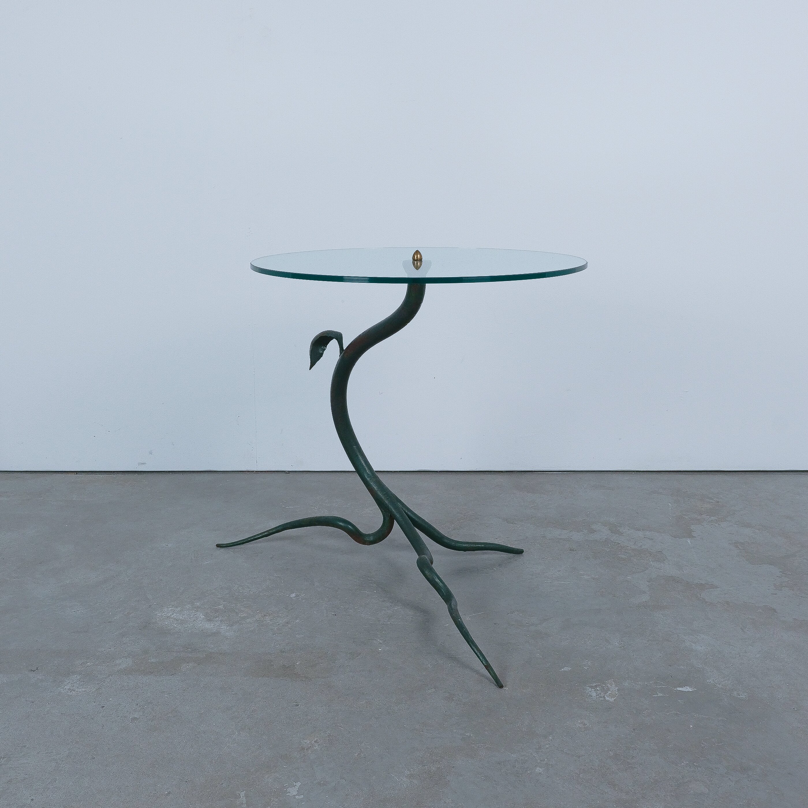 Wrought Iron Floral Table, Belgium 1960