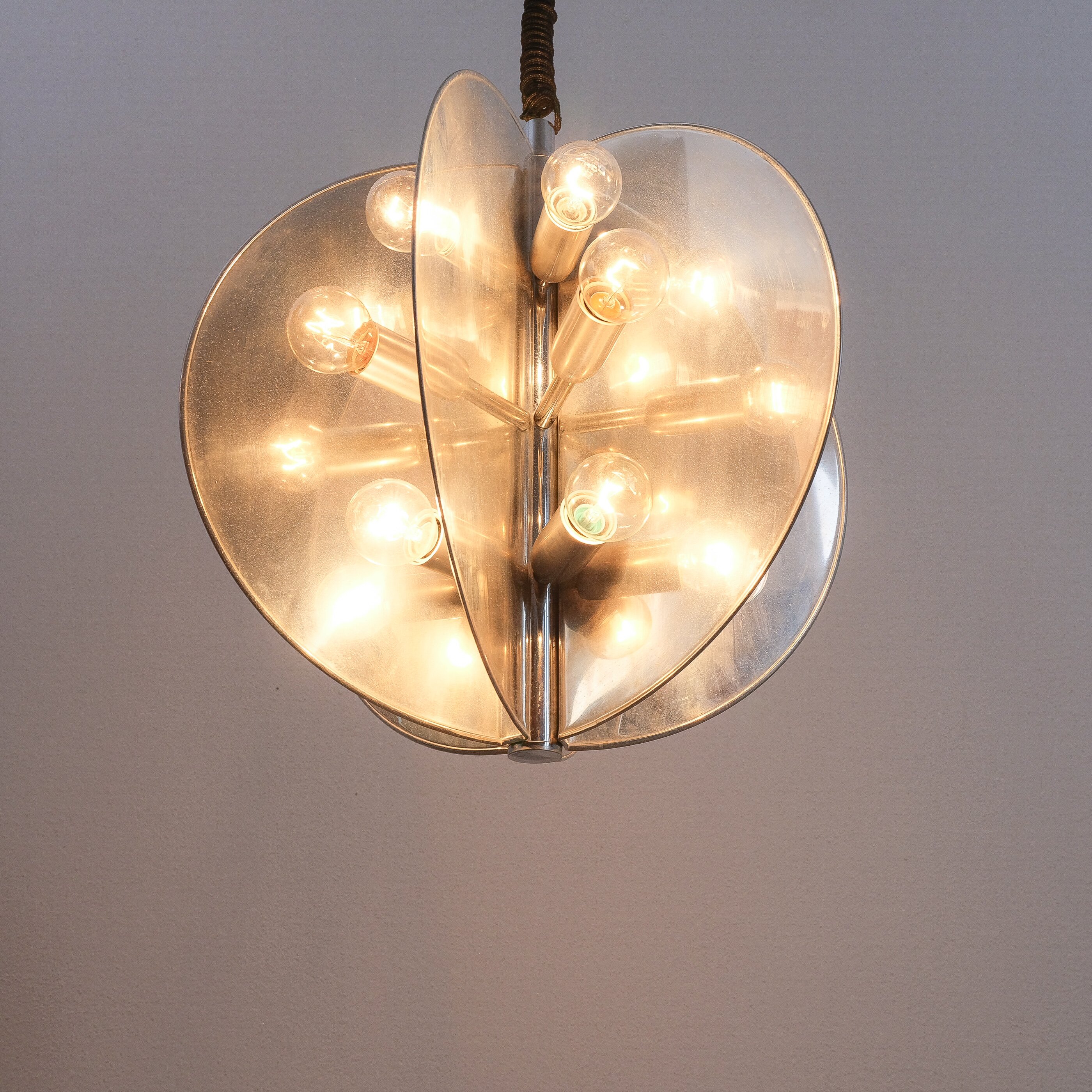 Temde Mandarin Chandelier, 1973 Nele Aluminum