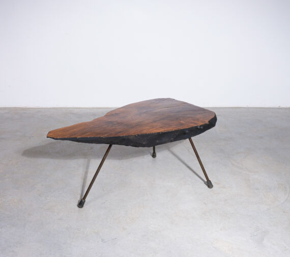 Carl Auböck. Beautifully preserved Carl Auböck table no.24, midcentury Marked Auböck, Made in Austria and number 24 on each leg Dimensions are: 36.22" x 19.5" x 17.1" (height).