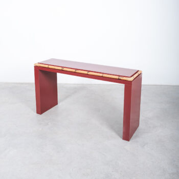 bamboo Console Table Bamboo Formica Red 09