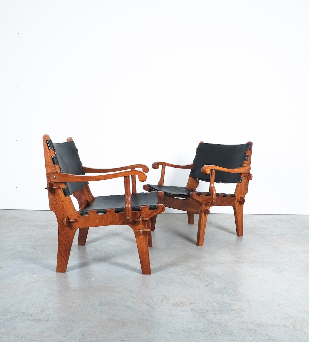 Angel Pazmino Safari Chairs Rosewood, Leather Safari Chairs