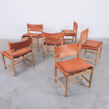 Børge Mogensen Dining Chairs Oak Leather 15