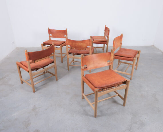 Børge Mogensen Dining Chairs Oak Leather 15