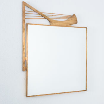 Brass Frame Wall Mirror Derive Hagenauer Style Brass Mirror 04