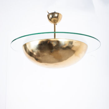 Kalmar Brass Dome Glass Semi Flush Mount 07
