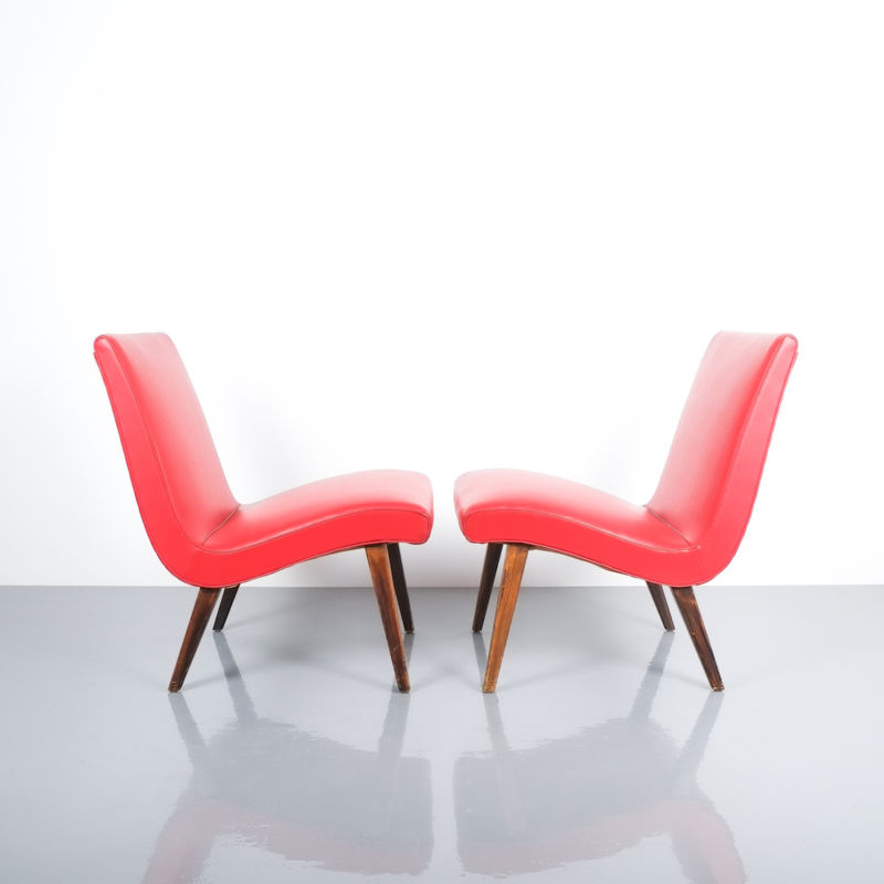 Jens Risom pair vinyl chairs 3 Kopie