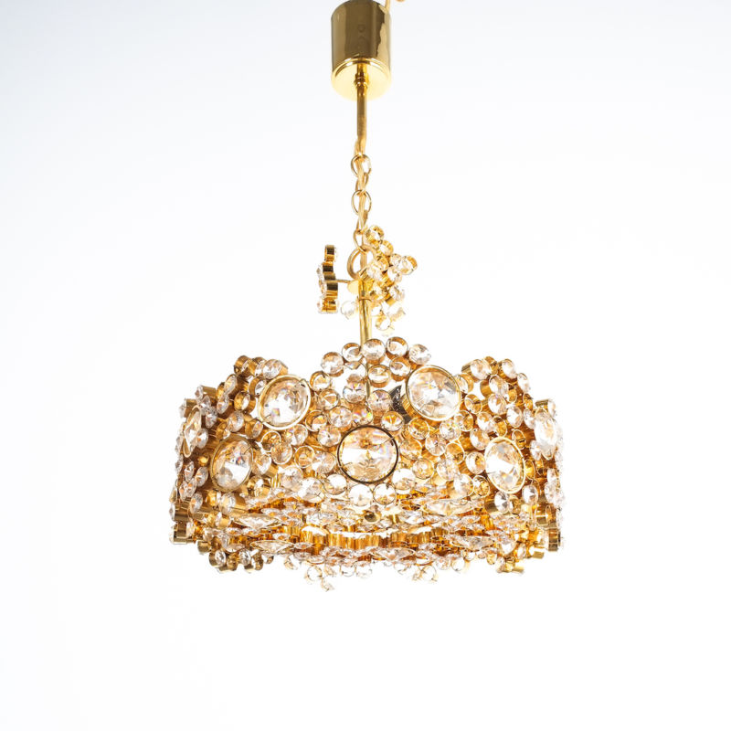 Palwa encrusted Brass glass chandelier _01