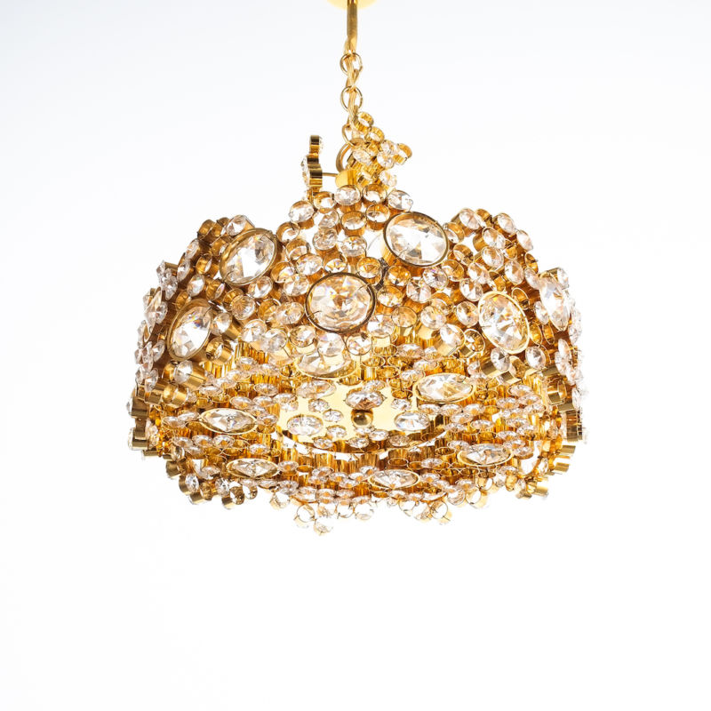 Palwa encrusted Brass glass chandelier _04