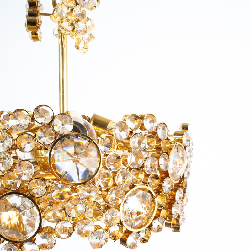 Palwa encrusted Brass glass chandelier _08