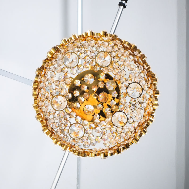 Palwa encrusted Brass glass chandelier _09