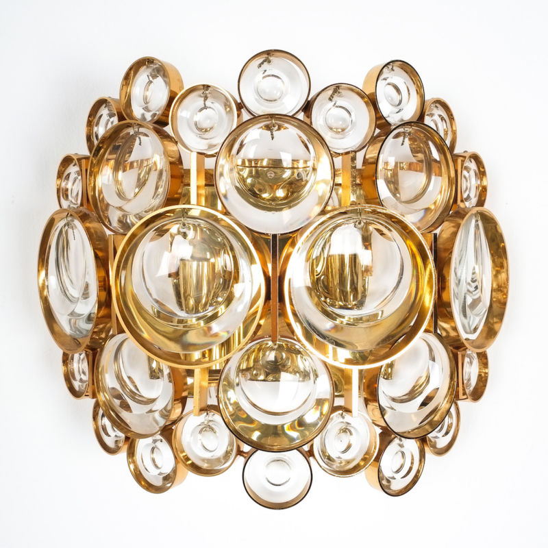 Palwa wall lamps optical glass brass 7 Kopie