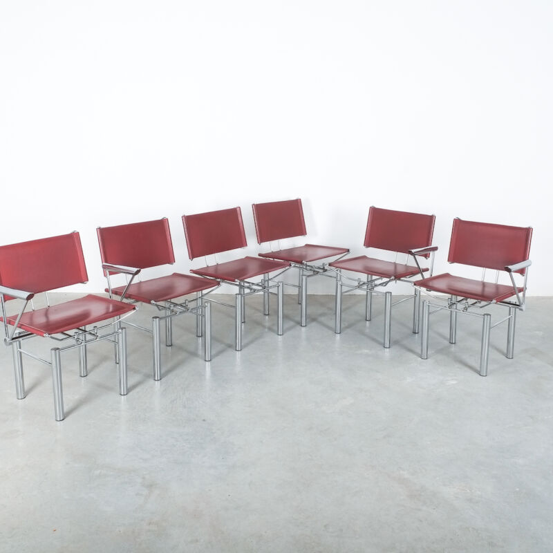 Red Leather Hans Ullrich Bitsch Chairs 01