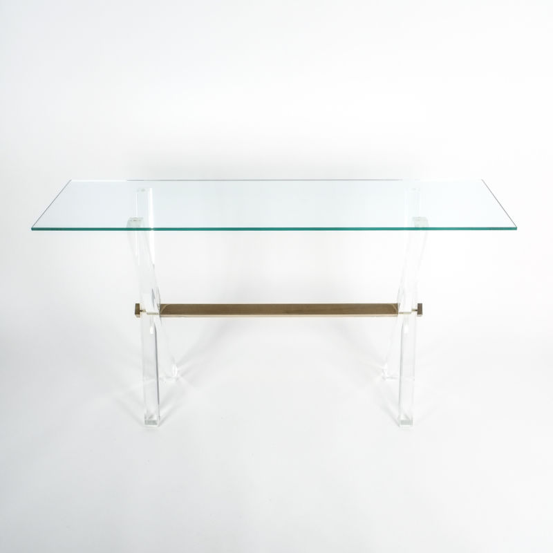 X console table lucite brass_04