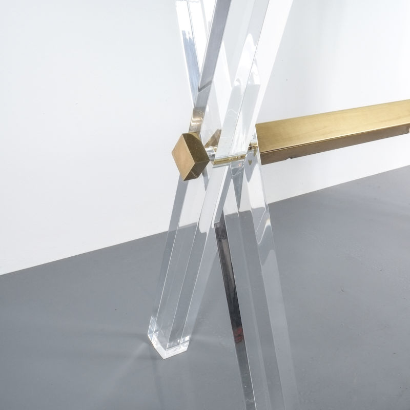X console table lucite brass_12