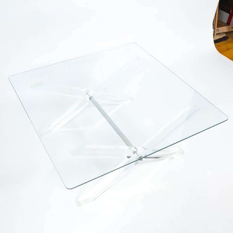 X lucite coffee table 3