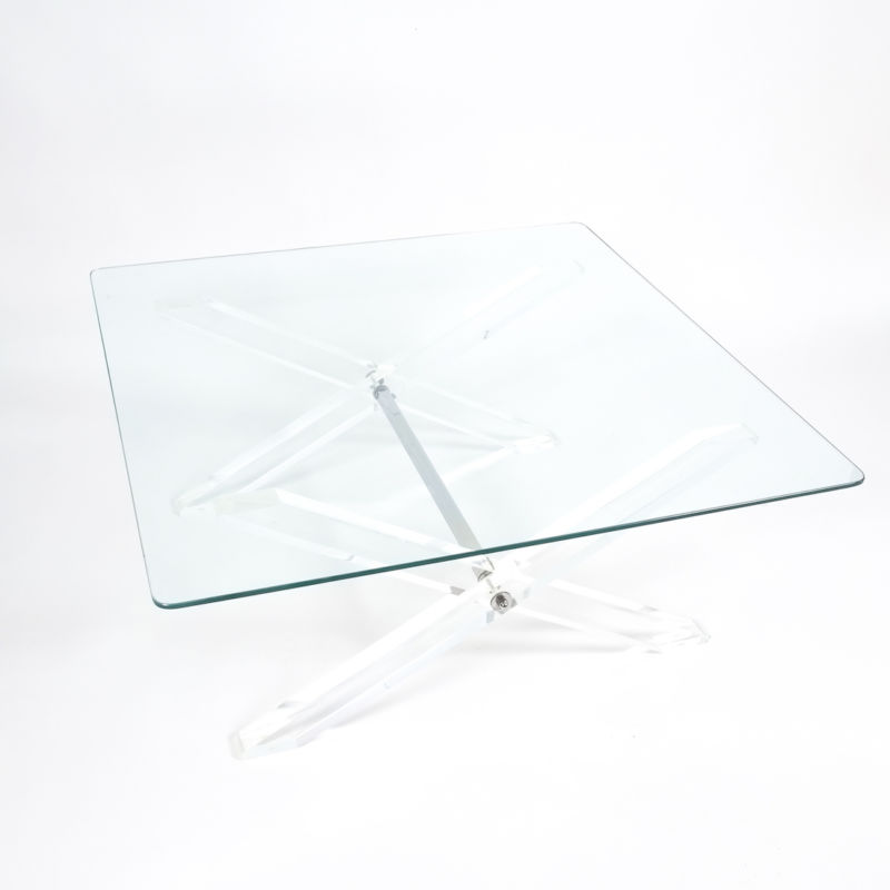 X lucite coffee table 7