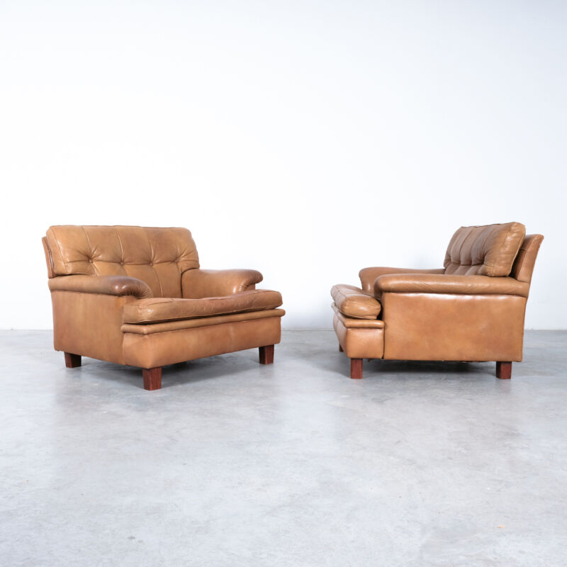 Arne Norell Merkur Chairs Leather Brown 02