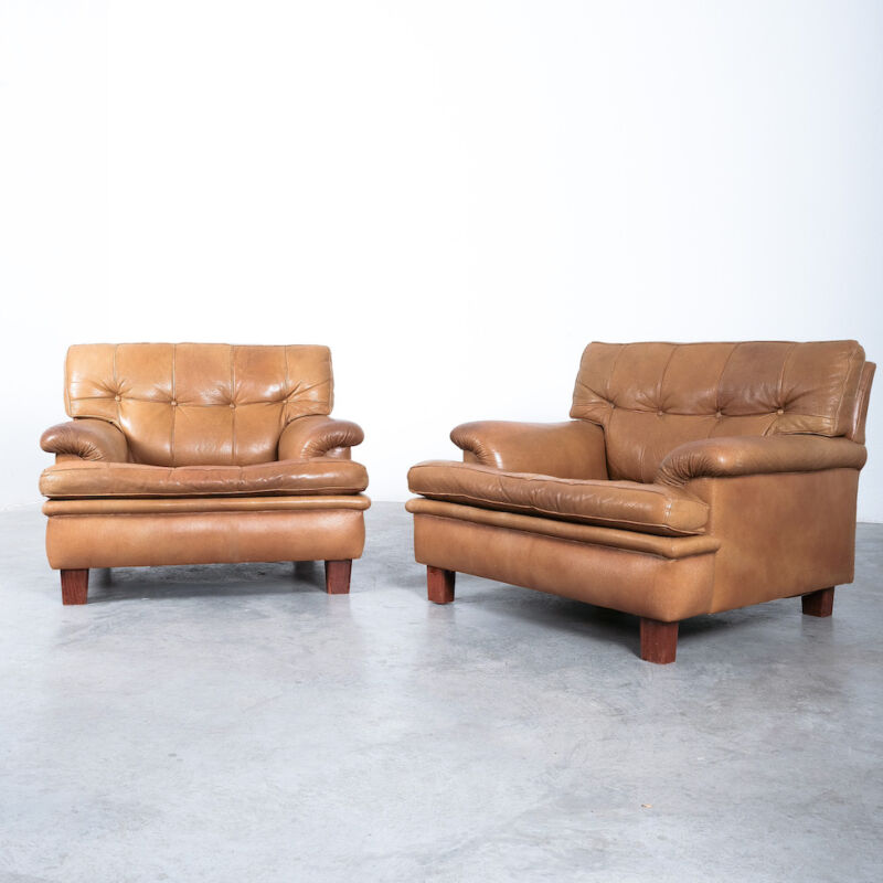 Arne Norell Merkur Chairs Leather Brown 15