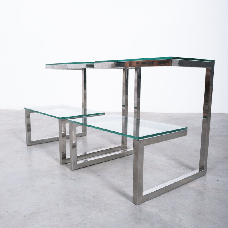 Belgo Chrome Side Tables Glass 12