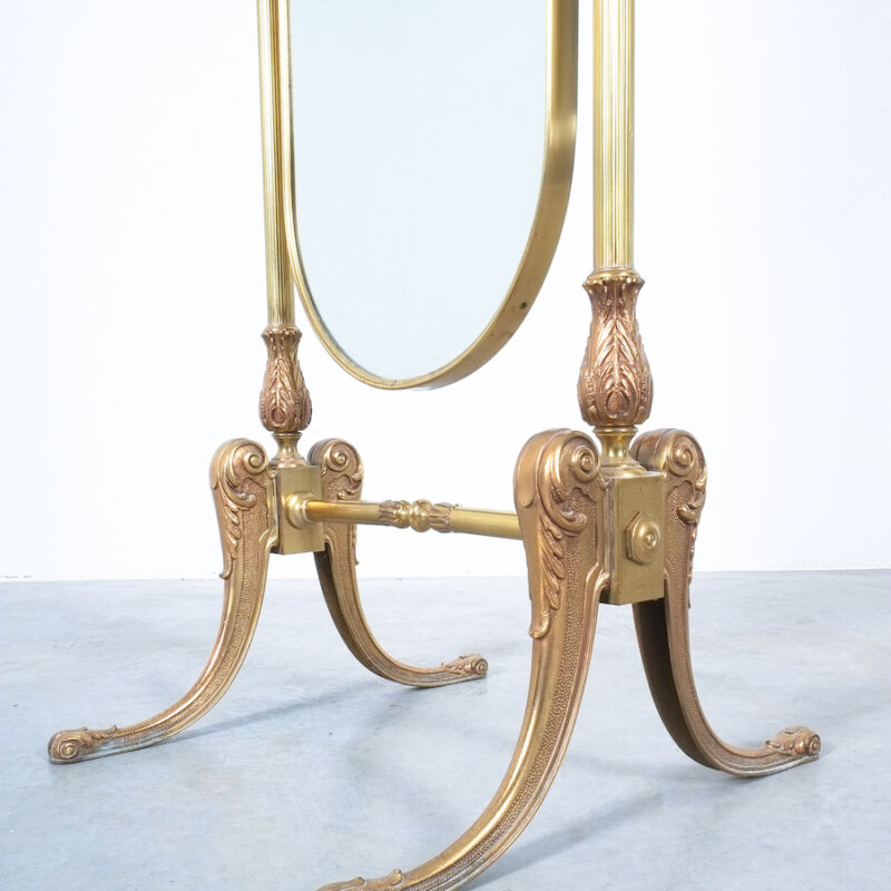 Floor Mirror Neoclassical Brass 04