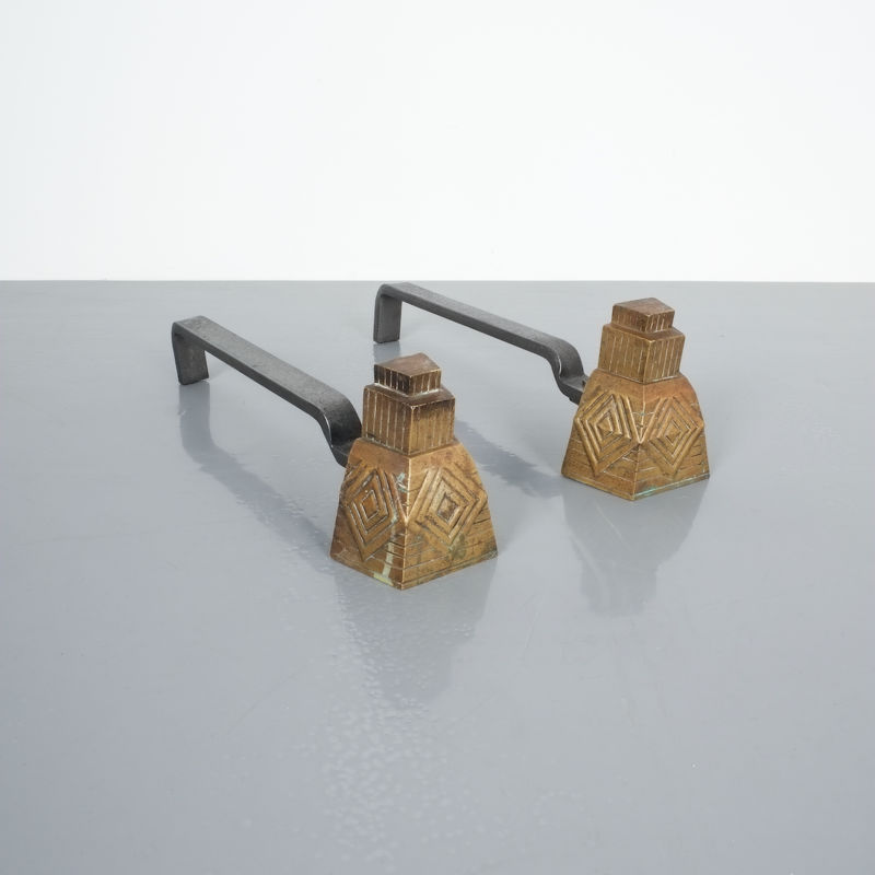 Forged Brass Andirons 03