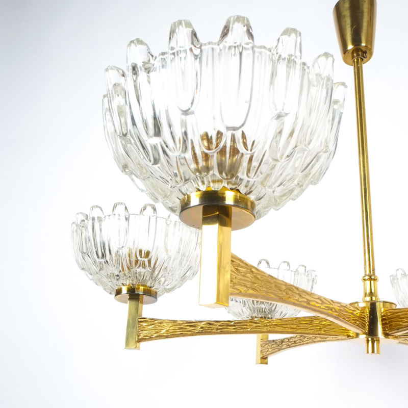 hans agne jakobsson brass glass chandelier 1950 3 Kopie