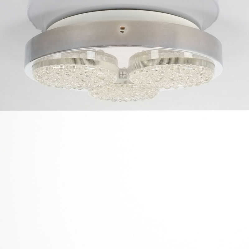 italian flush ceiling lamp chrome glass 4 Kopie