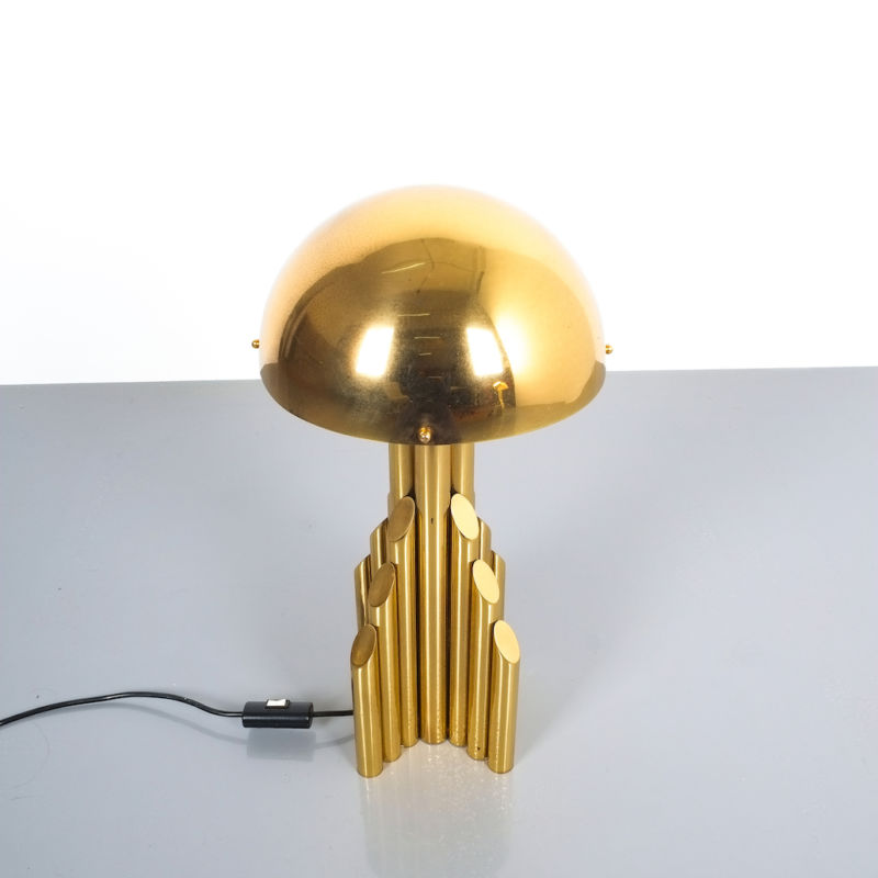 pair brass tube lamps 04