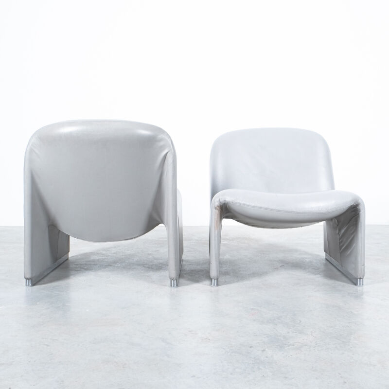 Piretti Alky Chairs Grey Leather 06