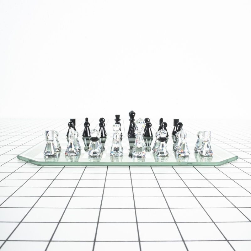 Swarovski Chess Set Silver Crystal 03