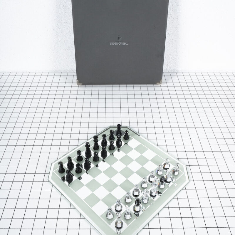 Swarovski Chess Set Silver Crystal 04