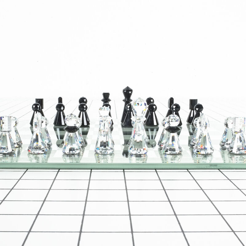Swarovski Chess Set Silver Crystal 09