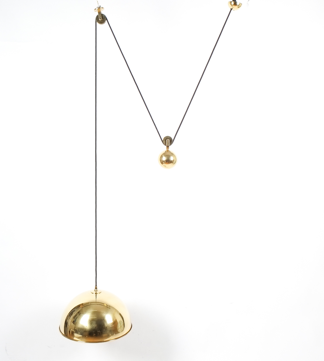 Florian Schulz Adjustable Refurbished Brass Counterweight Pendant Lamp