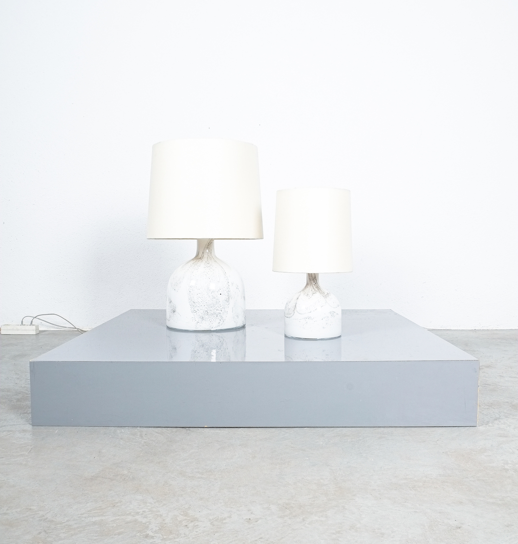 Holmegaard Table Lamps Glass by Michael Bang Denmark, circa 1980